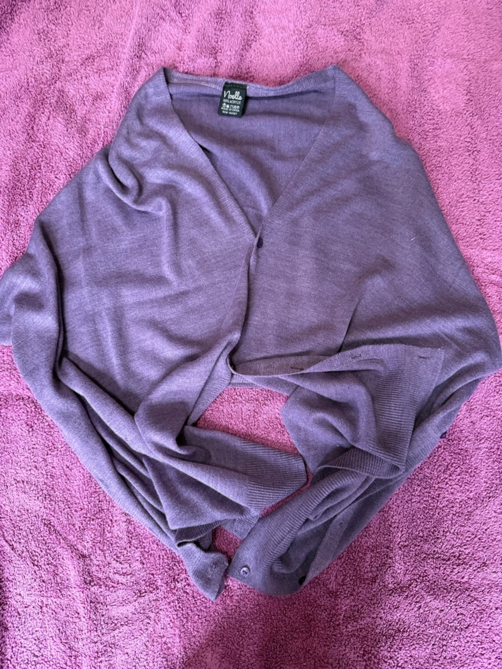 Noble U Lavender Women's Open-Front Lightweight Cardigan